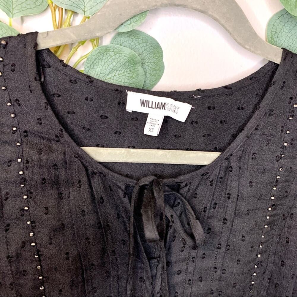 William Rast Devon Studded Black Peasant Top XS - Picture 4 of 4